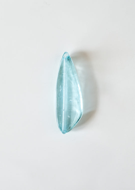 Murano druppel, transparant blauw