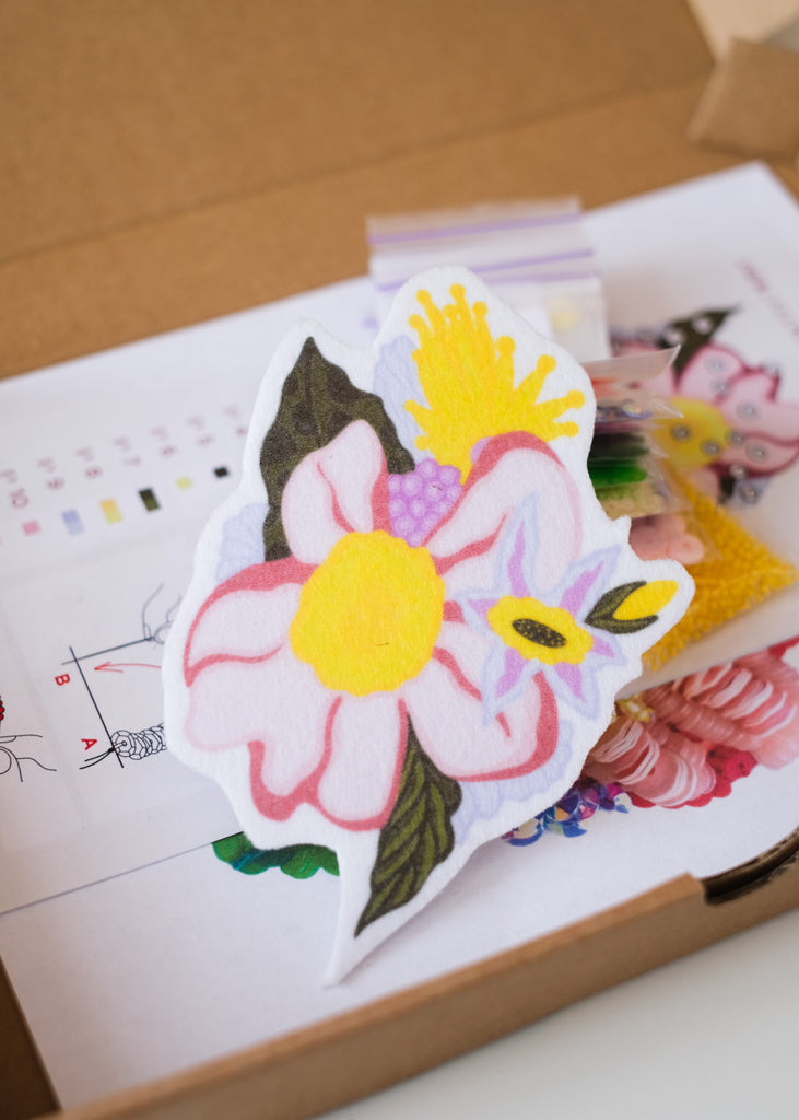 DIY pakket bloem borduren met pailletten