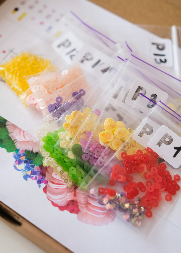DIY pakket bloem borduren met pailletten