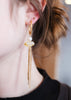 feestelijke creolen met gele kwarts, parel en ketting