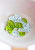 blauwe en groene glaskralen murano