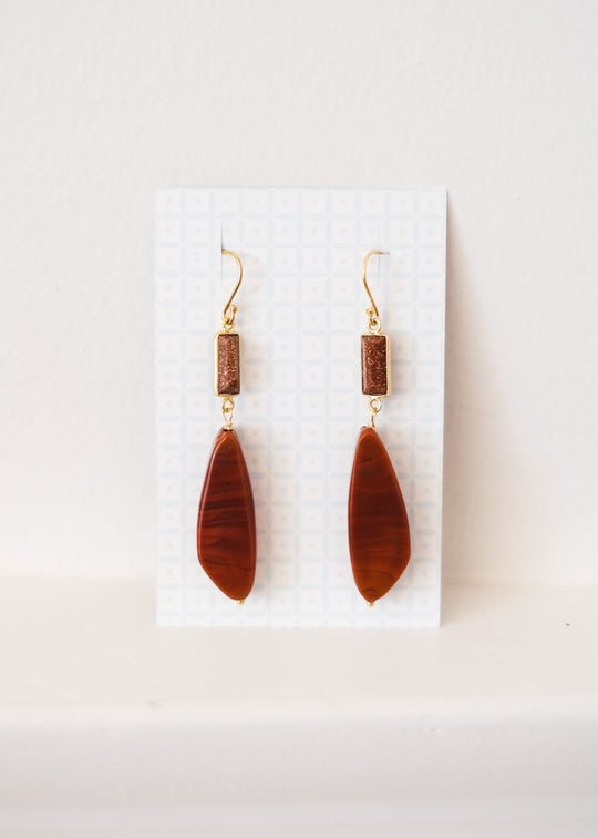 Oorhangers met goudsteen en Muranoglas
