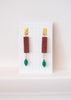 oorstekers met rode jaspis en groene onyx