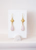 oorhangers met roze en gele chalcedoon