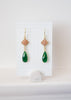 oorbellen met groene onyx en maansteen