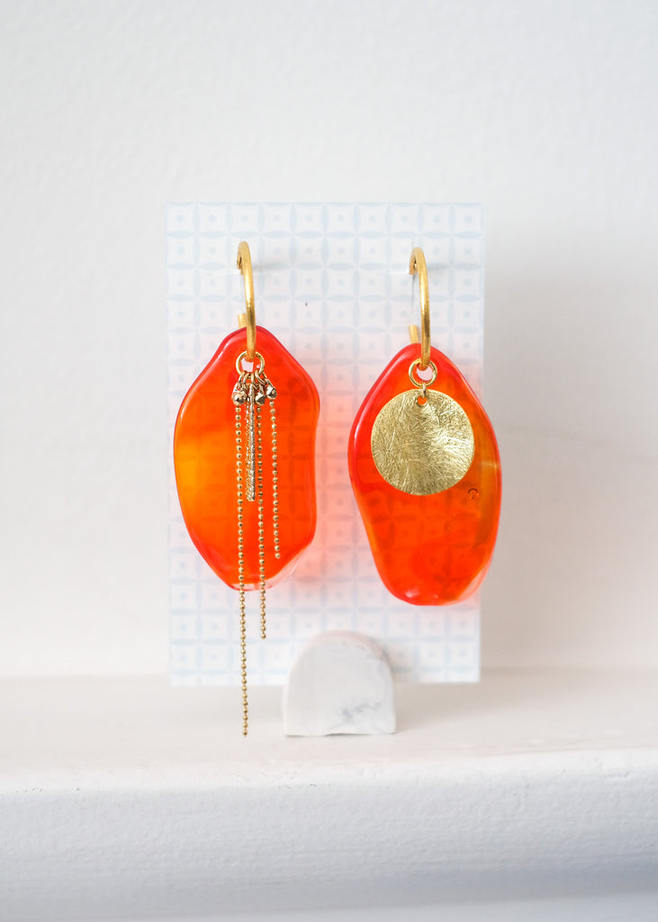 statement oorbellen in oranje muranoglas