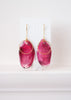 statement oorhangers met fuchsia muranoglas