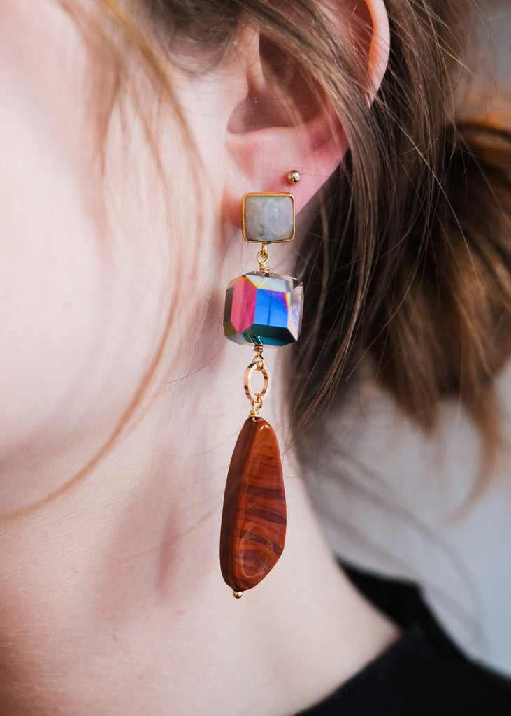 feestelijke oorbellen met vintage swarovski