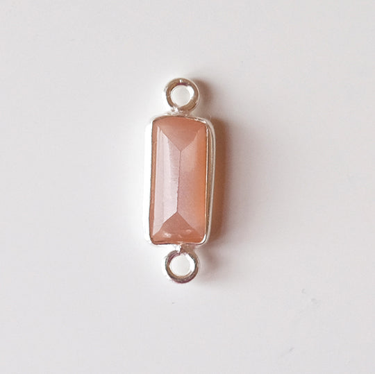 Link baguette maansteen, zilver