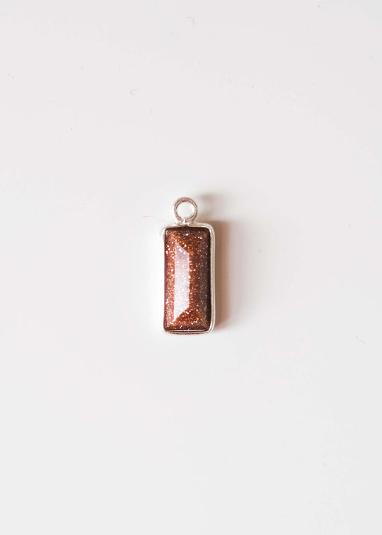 Bedel baguette goudsteen, zilver