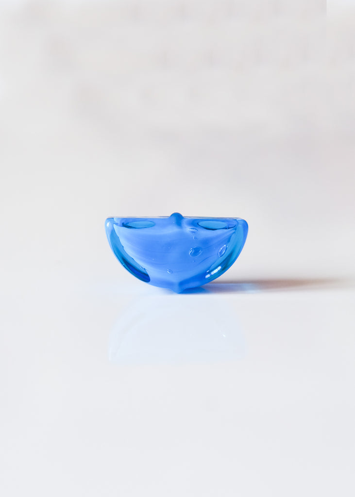 blauwe kraal van muranoglas sommerso