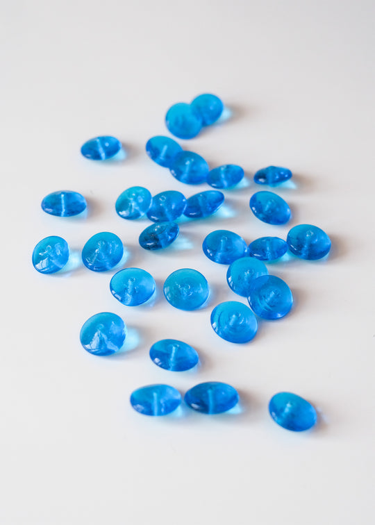 Vintage schijfje Muranoglas, blauw