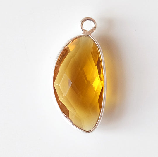 Hanger halve maan citrine, zilver
