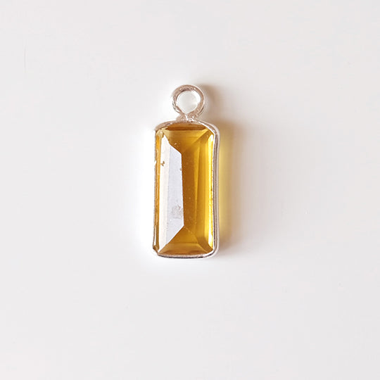 Bedel baguette citrine, zilver