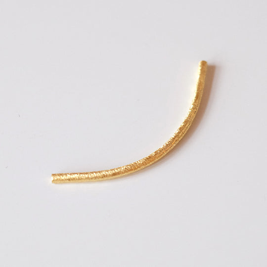 Kraal gebogen buisje, verguld zilver 4,5 cm