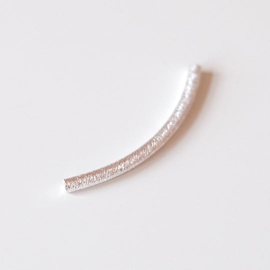 Kraal gebogen buisje, zilver 3 cm