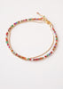 fijn armbandje met gekleurde steentjes en ketting