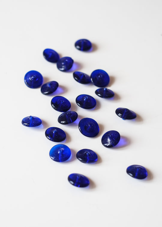 Vintage schijfje Muranoglas, kobalt
