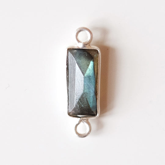 Link baguette labradoriet, zilver