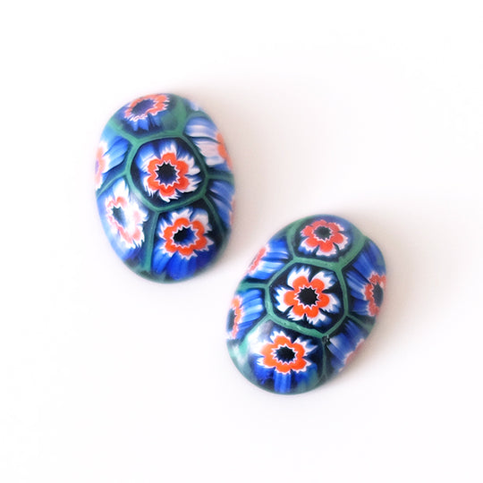 Cabochons 18 x 13 mm millefiori