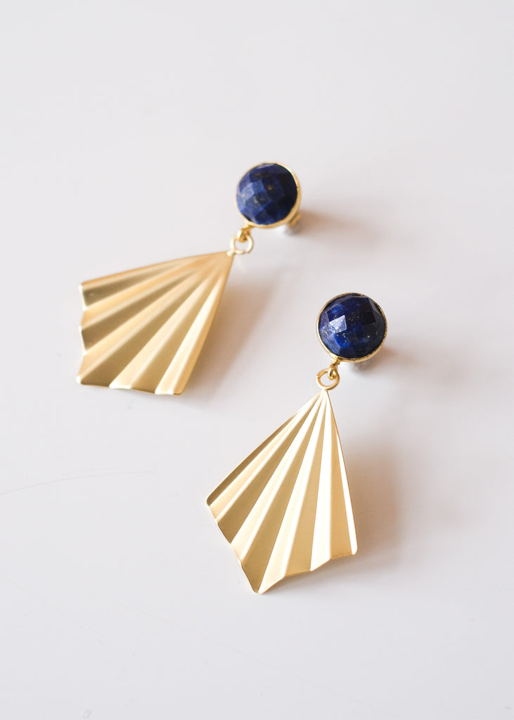 bohemian oorbellen met lapis lazuli steen