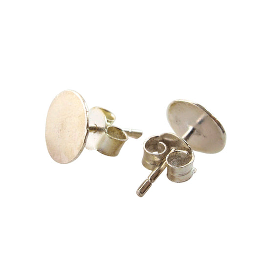 Oorsteker met kleefplaatje zilver