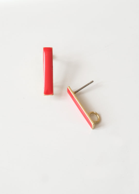 Oorsteker, rechthoek rood