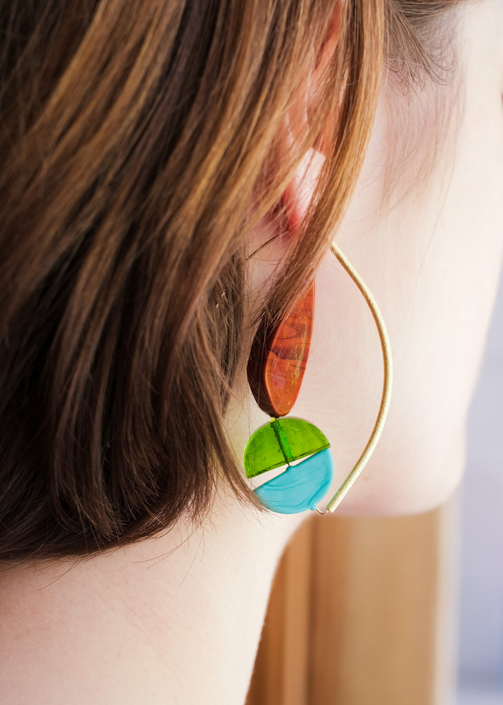 statement oorstekers met glaskralen van muranoglas
