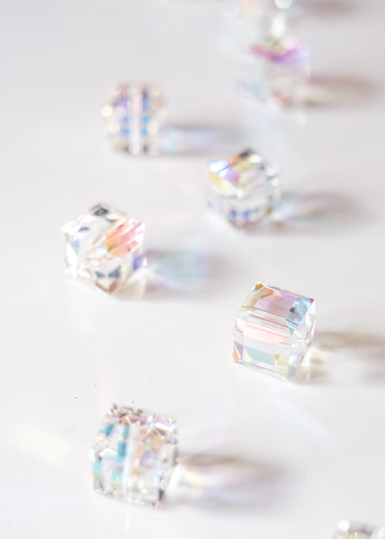 Vintage Swarovski kraal, AB wit