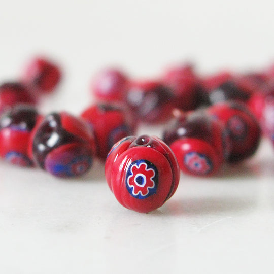 Kraal Muranoglas rood met millefiori