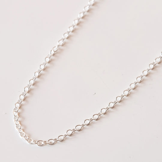 Ketting zilver, fijne ovale schakel