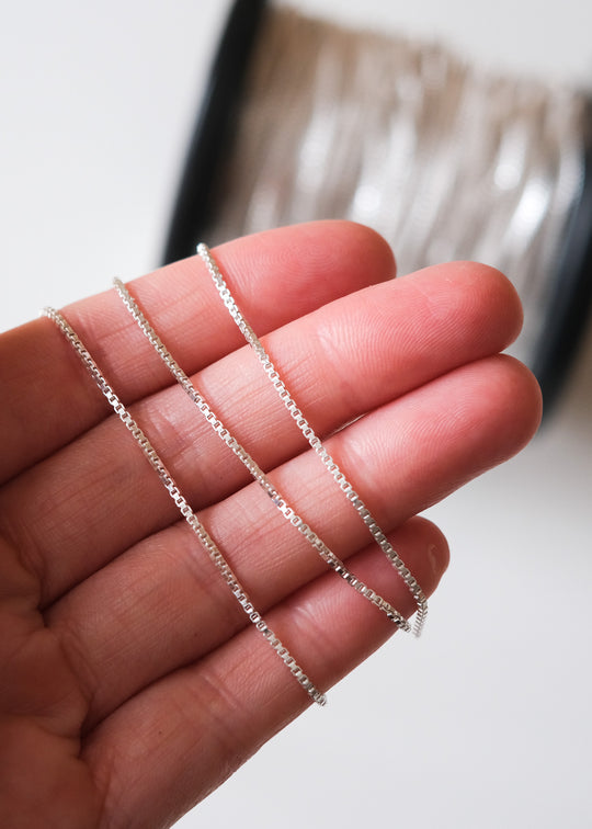 Box chain ketting, zilver